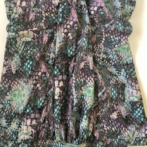 Aerin Rose Signature Viper Strapless Underwire Banded Blouson Swim Top Size 8DD - Picture 4 of 14